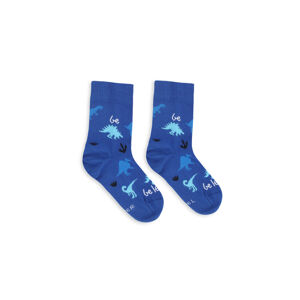Dětské barefootové ponožky Be Lenka Kids - Crew - Dino - Royal Blue 27-30