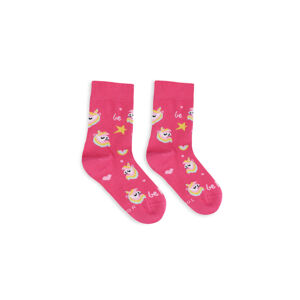 Dětské barefootové ponožky Be Lenka Kids - Crew - Unicorn - BubleGum Pink 31-34